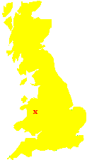 Map showing location of Glyndwr Fishery in Wales,UK